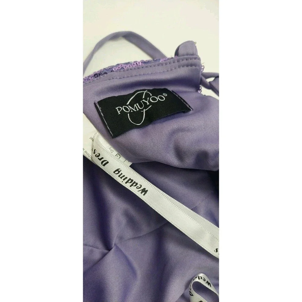 Pomuyoo Junior's Size XS Purple Sequin Dress Party Prom Wedding Homecoming